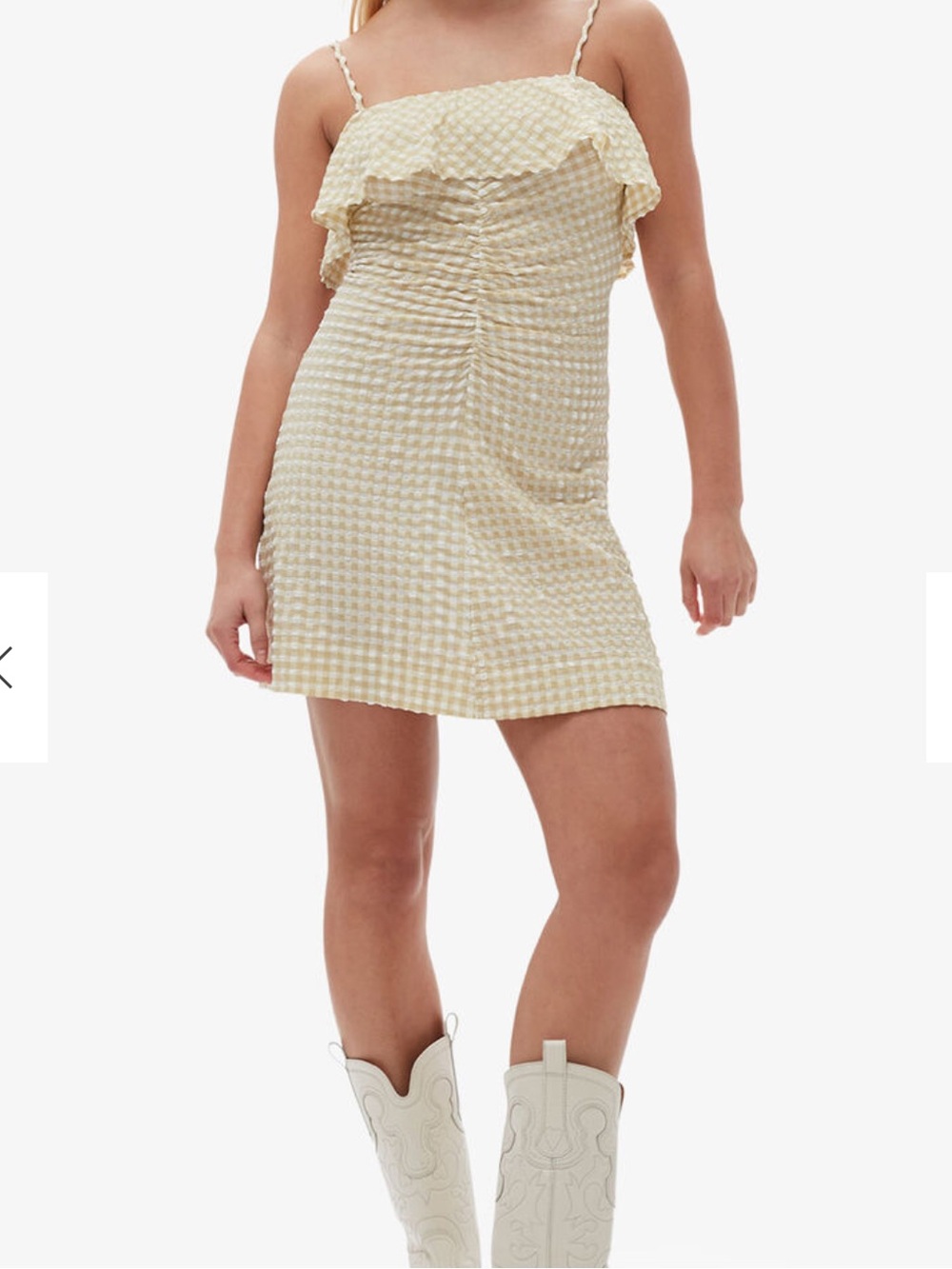GANNI Stretch Seersucker Strap Mini Dress NWT Sz 36 / US Small